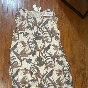 Tropical Print Sleeveless Dress